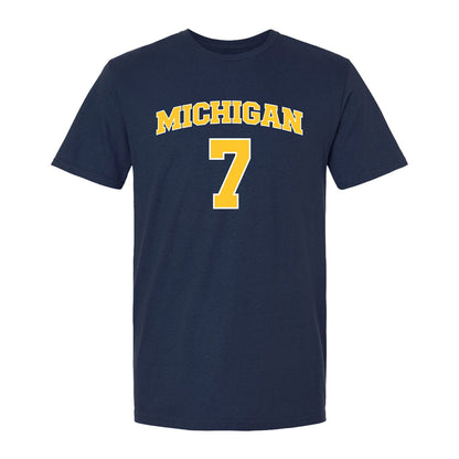 Michigan Wolverines Men's Basketball Student Athlete #7 Howard Eisley Jr. Youth T-Shirt - Front View