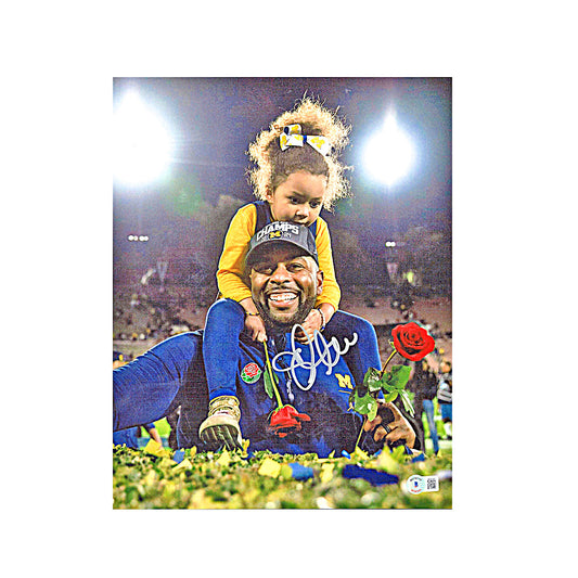 Sherrone Moore Michigan Wolverines Autographed Signed Rose Bowl 11x14 Photo (Beckett Auth) - Front View