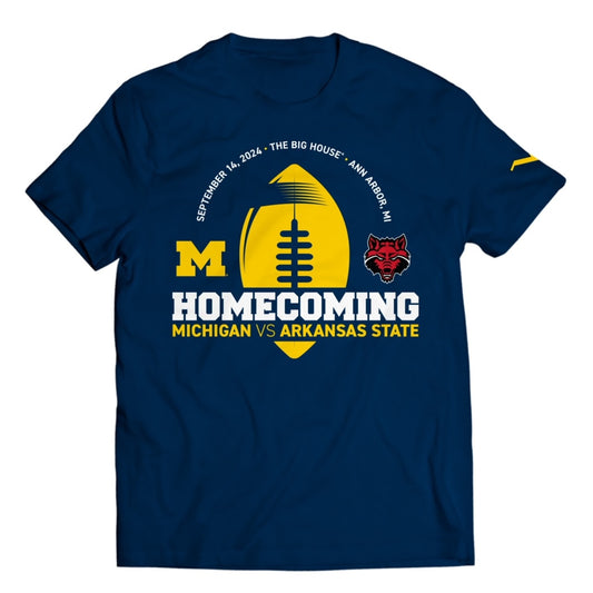 Michigan Wolverines Valiant Blue 2024 Homecoming Gameday Tee