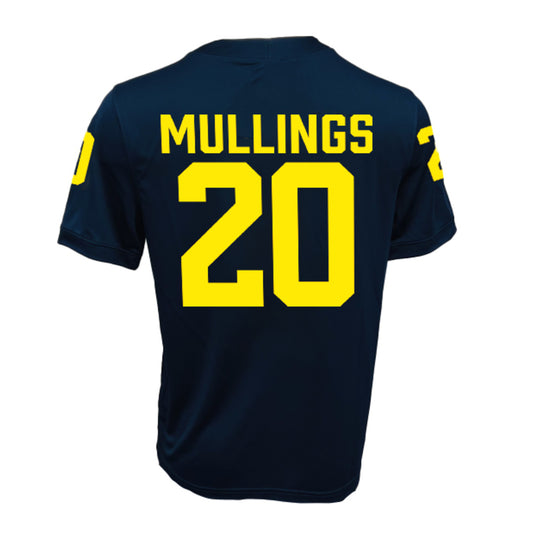 Michigan Wolverines Jordan #20 Kalel Mullings Student Athlete Navy Football Jersey