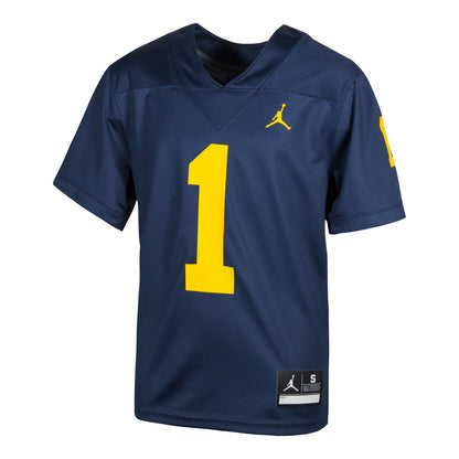 Toddler Michigan Wolverines Untouchable Jordan Football Game #1 Blue Replica Jersey