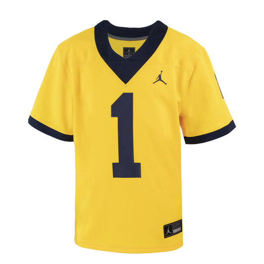 Youth Michigan Wolverines Untouchable Jordan Football Game #1 Yellow Replica Jersey