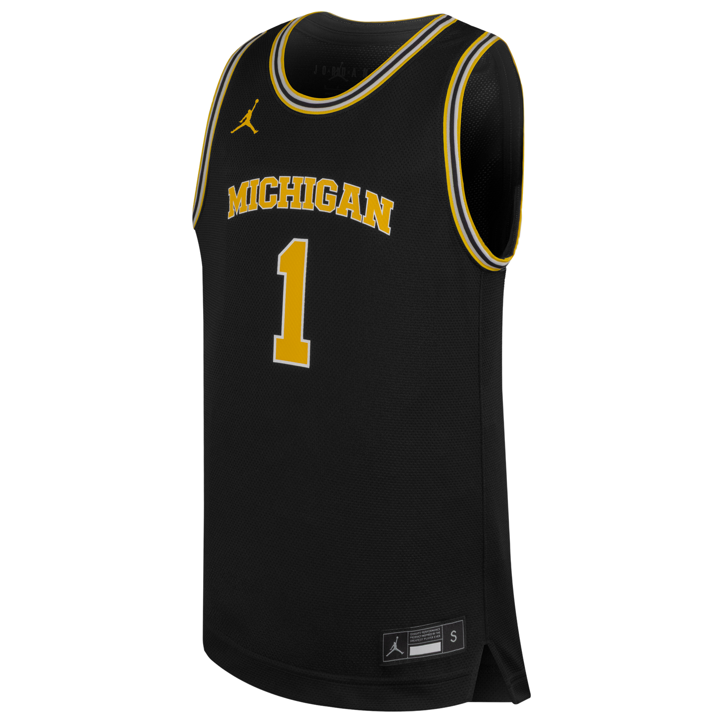 Michigan Wolverines Jordan Basketball #1 Youth Alternate Blue Jersey