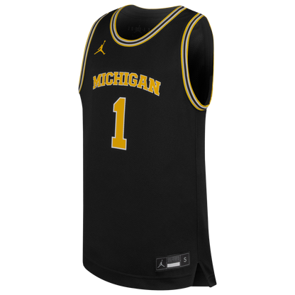 Michigan Wolverines Jordan Basketball #1 Youth Alternate Blue Jersey