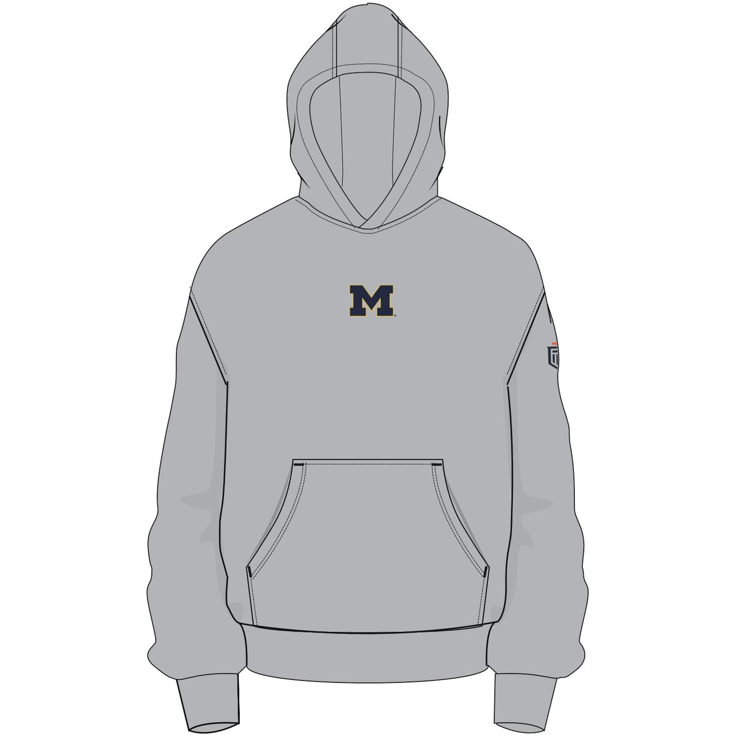 Men's Michigan Block M Hoodie - Grey