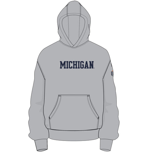 Men's Michigan Wordmark Hoodie - Grey