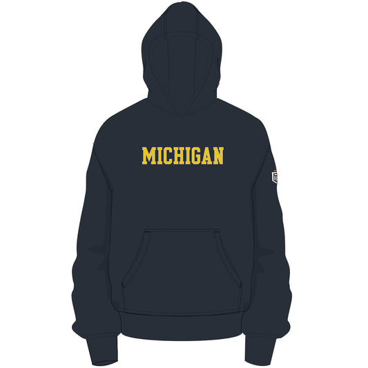 Men's Michigan Wordmark Hoodie - Navy