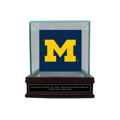 University of Michigan Authentic Piece of Michigan Stadium Turf with Case - Empty Case View