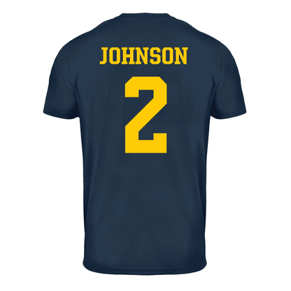 Valiant University of Michigan Football Will Johnson Navy Player Jersey Tee