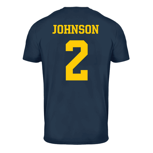 Youth Michigan Navy Johnson Name and Number Tee