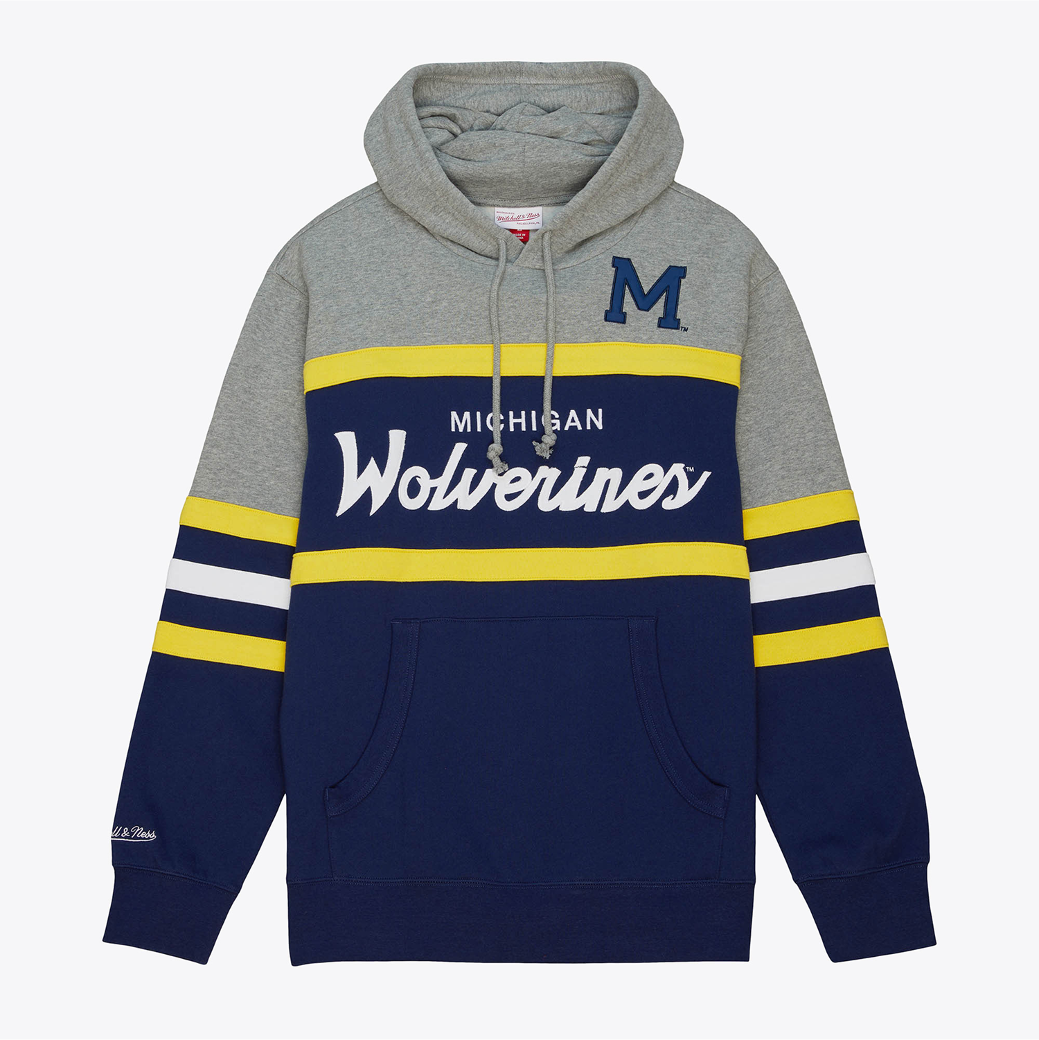 Michigan Wolverines Maize Head Coach Fashion Hoodie In Navy - Front View