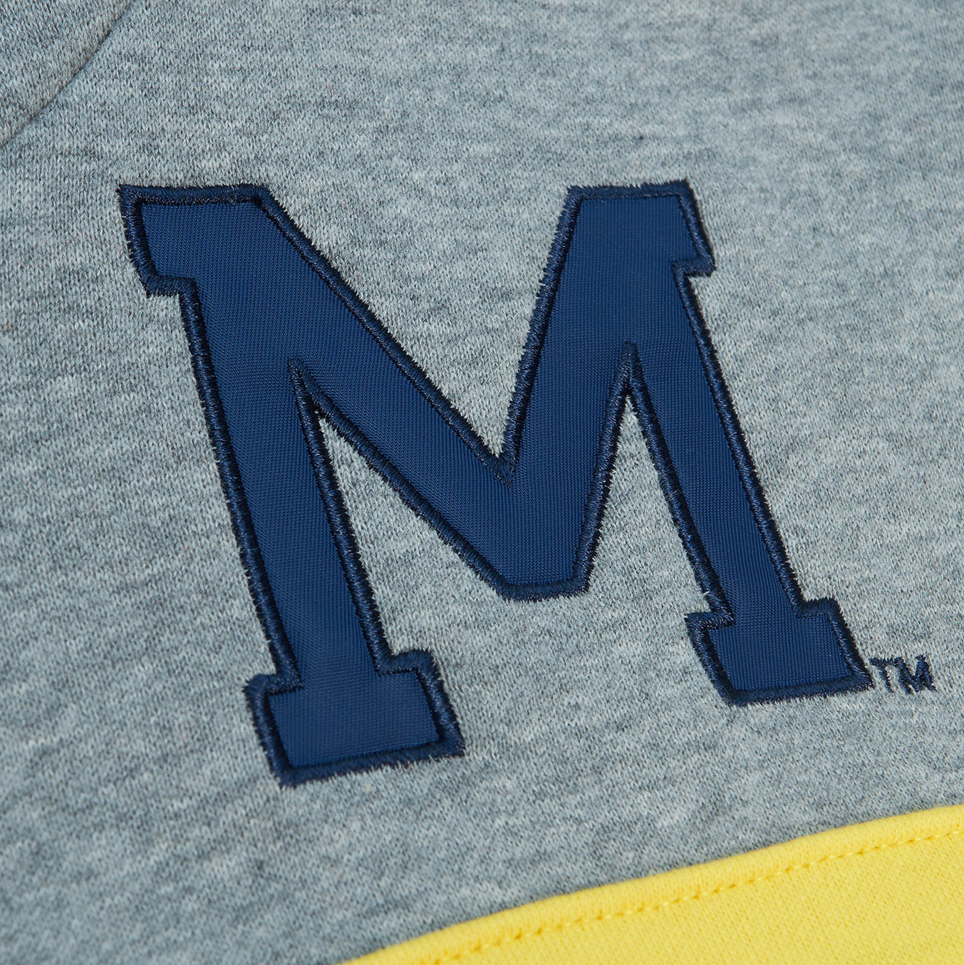 Michigan Wolverines Maize Head Coach Fashion Hoodie In Navy - Logo View