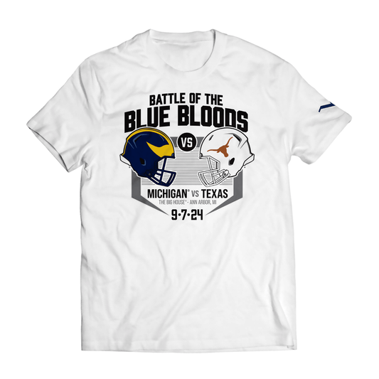 Michigan Wolverines vs. Texas Matchup White Tee