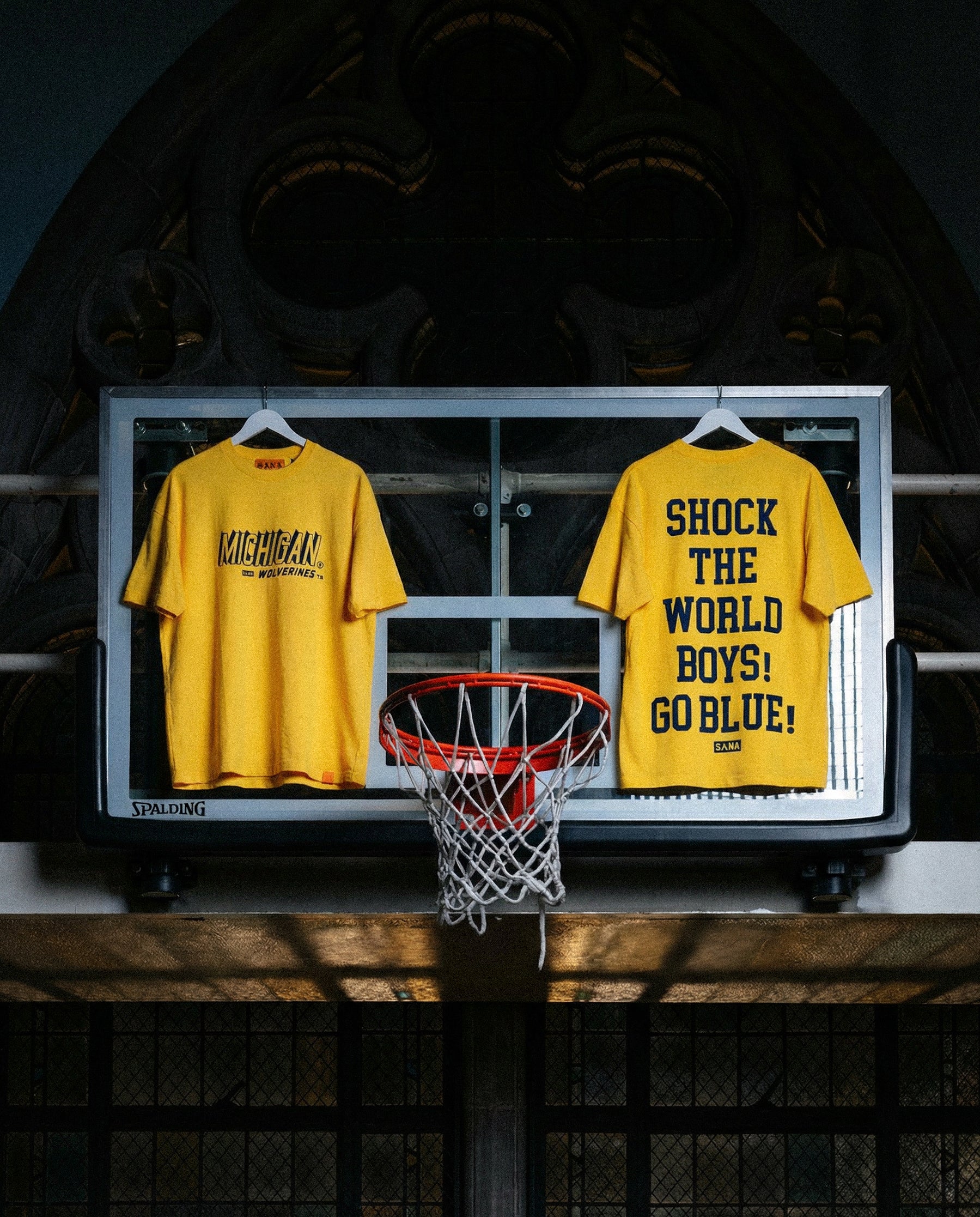 Michigan Wolverines Men's Basketball National Champions Yellow "Go Blue" T-Shirt - Full View